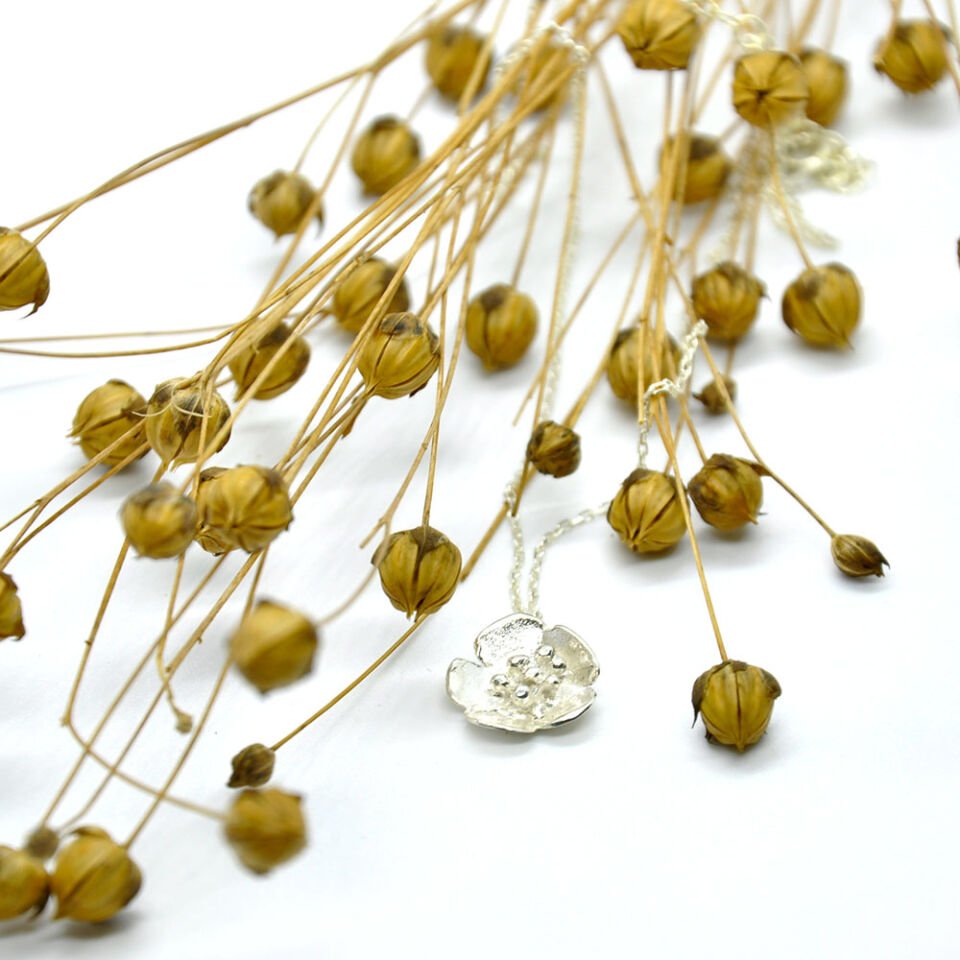 Keten Çiçek Kolye